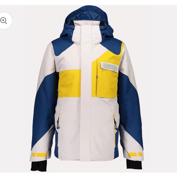 Colorblock Ski Jacket - Blue, Yellow, White - Picture 1 of 15
